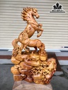 Tượng Ngựa Phong Thủy Gỗ Hương Cao 72 Ngang 41 Sâu 28 (cm)