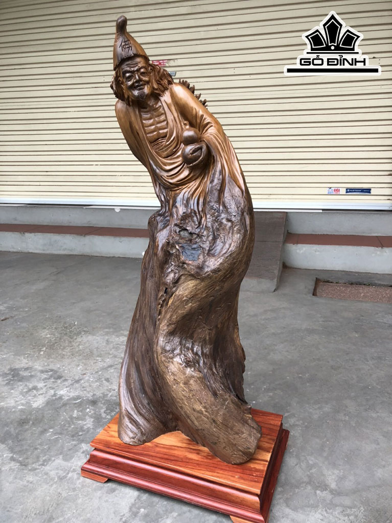 Tượng Tế Công Gỗ Bách Xanh Cao 90 Ngang 38 Sâu 26 (cm)