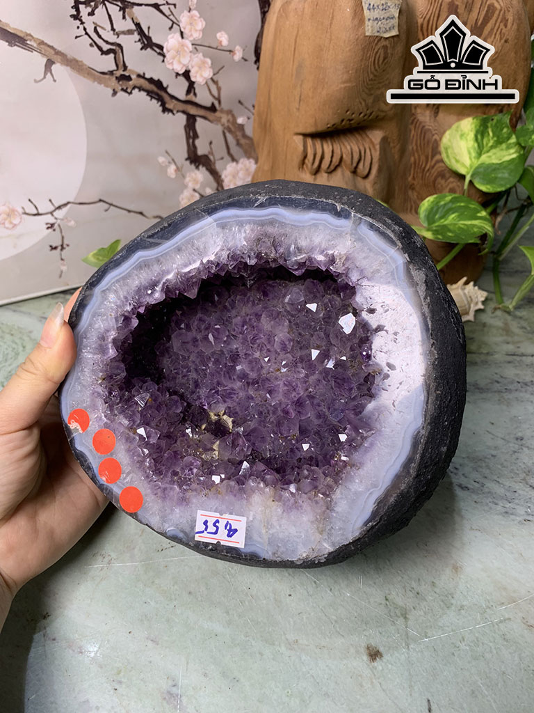 Tinh Thể Đá Thạch Anh Tím Cao 13 Ngang 18 Sâu 19 (cm) 4,55kg