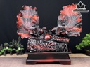 Tượng Cá Xiêm Đôi Gỗ Sưa Ngang 55 Cao 47 Sâu 26 (cm)