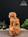 Tượng Chó Gỗ Hương Cao 39 Ngang 24 Sâu 11 (cm)
