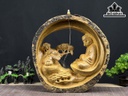 Tượng Đạt Ma Sư Tổ Gỗ Dổi Cao 41 Ngang 41 Sâu 16 (cm)