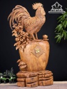 Tượng Gà Trống Gỗ Ngọc Am Cao 85 Ngang 44 Sâu 23 (cm)