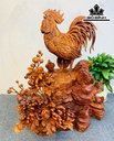 Tượng Gia Đình Gà Gỗ Sưa Cao 63 Ngang 52 Sâu 30 (cm)