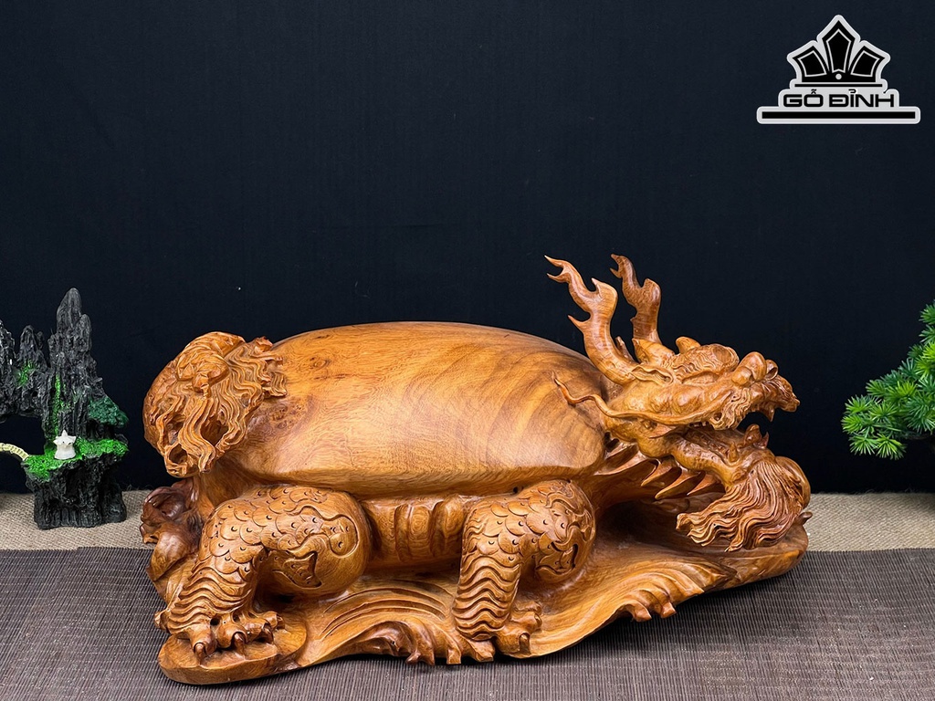 Tượng Long Quy Gỗ Hương Ngang 44 Cao 23 Sâu 29 (cm)