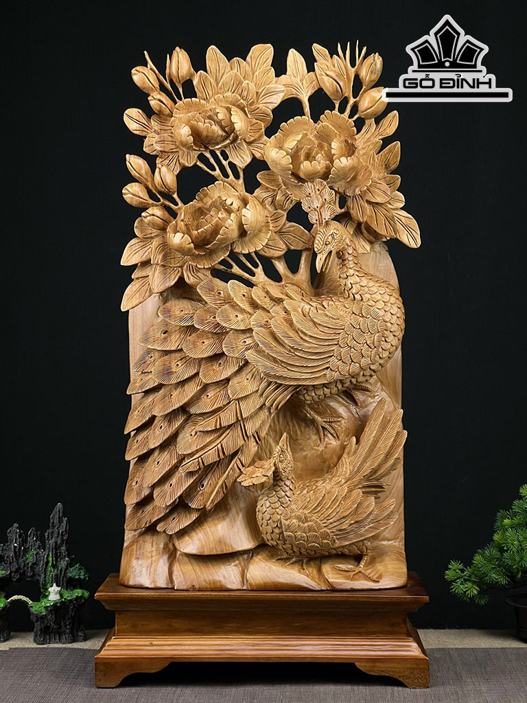 Tượng Phu Thê Viên Mãn Gỗ Ngọc Am Cao 71 Ngang 36 Sâu 15 (cm)