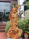 Tượng Đạt Ma Sư Tổ Gỗ Hương Cao 107 Ngang 50 Sâu 40 (cm)