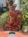 Tượng Gia Đình Gà Gỗ Hương Cao 74 Ngang 46 Sâu 25 (cm)