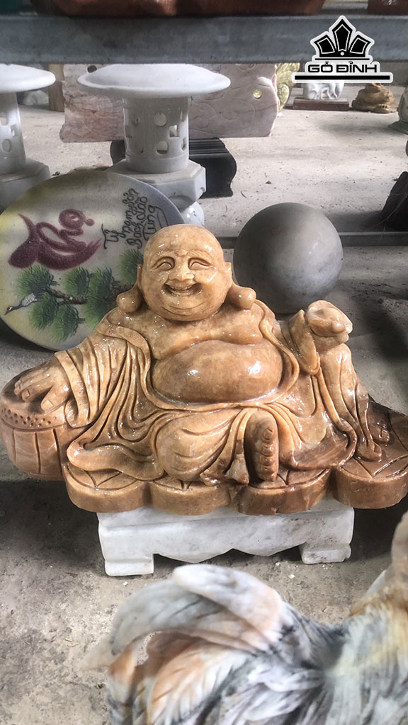 Tượng Di Lặc Đá Canxit Cao 37 Ngang 45 Sâu 2 (cm) 23kg