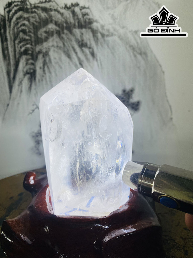 Trụ Đá Thạch Anh Trắng Cao 16 Ngang 13 (cm) 1,2kg