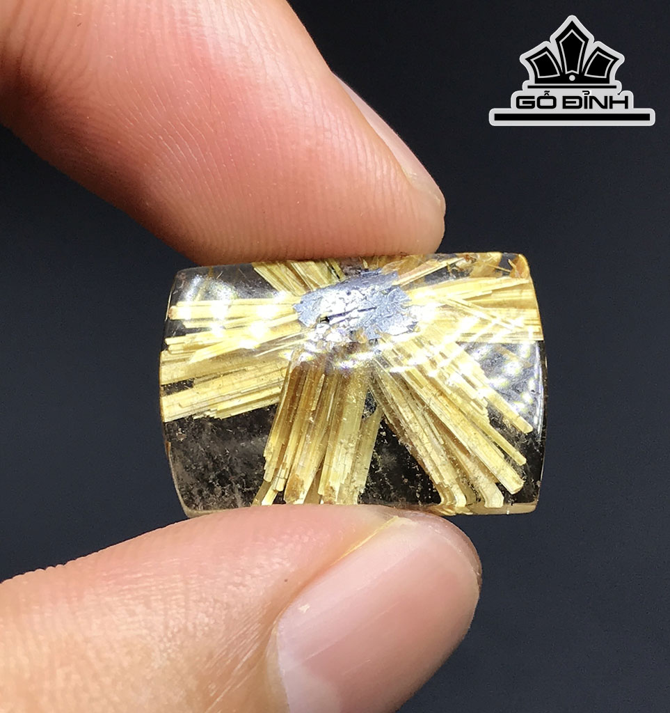 Mặt Dây Chuyền Đá Thạch Anh Tóc Vàng Cao 20,5 Ngang 13,8 Sâu 5,6 (mm) 3,3gr