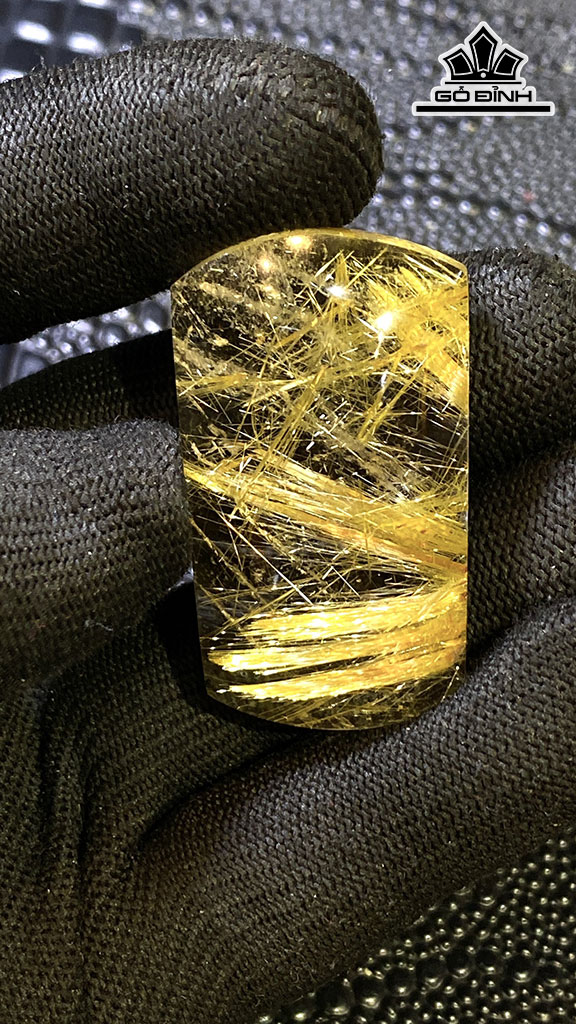 Mặt Dây Chuyền Đá Thạch Anh Tóc Vàng Cao 42 Ngang 23,8 Sâu 12 (mm) 21,8gr