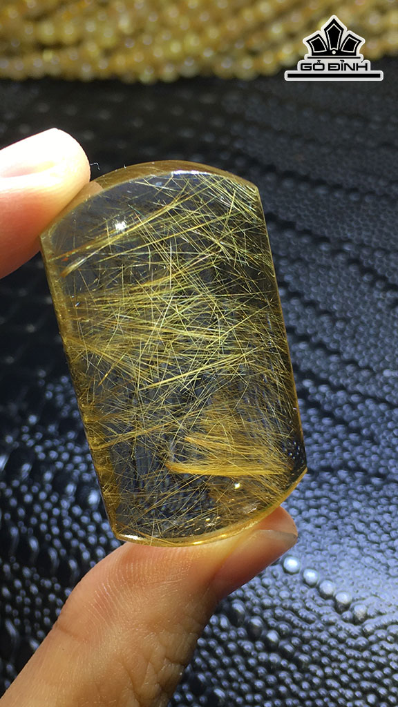 Mặt Dây Chuyền Đá Thạch Anh Tóc Vàng Cao 42,2 Ngang 23,3 Sâu 12 (mm) 22,4gr