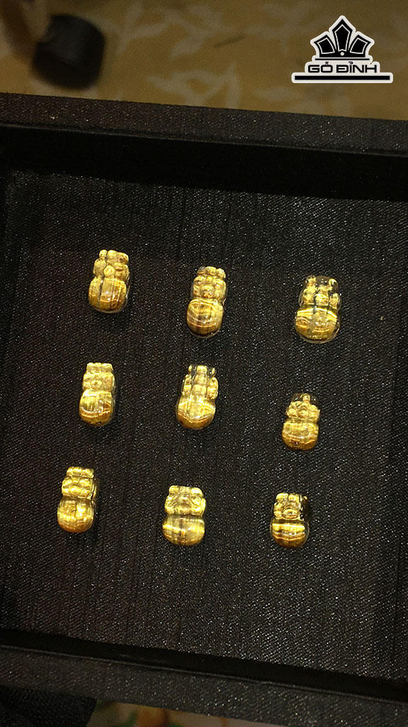 Mặt Dây Chuyền Tỳ Hưu Đá Thạch Anh Tóc Vàng Cao 12,9 Ngang 6,5 Sâu 6,5 (mm) 1,2gr