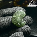 Mặt Dây Chuyền Thạch Anh Tóc Xanh Cao 28,5 Ngang 24 Sâu 10,5 (mm) 8,5gr