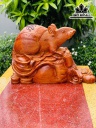 Tượng Chuột Phong Thủy Gỗ Hương Cao 32 Ngang 52 Sâu 20 (cm)