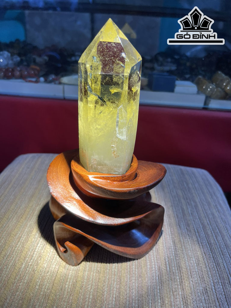 Trụ Đá Thạch Anh Vàng Cao 22 (cm) 0,8kg