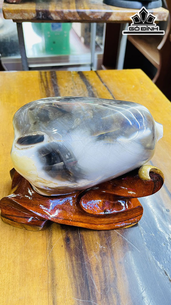 Tác Phẩm Quả Đu Đủ Gỗ Hóa Ngọc Cao 14 Ngang 14 (cm) 2kg