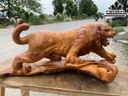 Tượng Hổ Phong Thủy Gỗ Hương Cao 33 Ngang 75 Sâu 33 (cm)