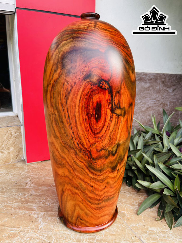 Bình Phú Quý Gỗ Trắc Cao 50 Vai Bình 21 (cm)