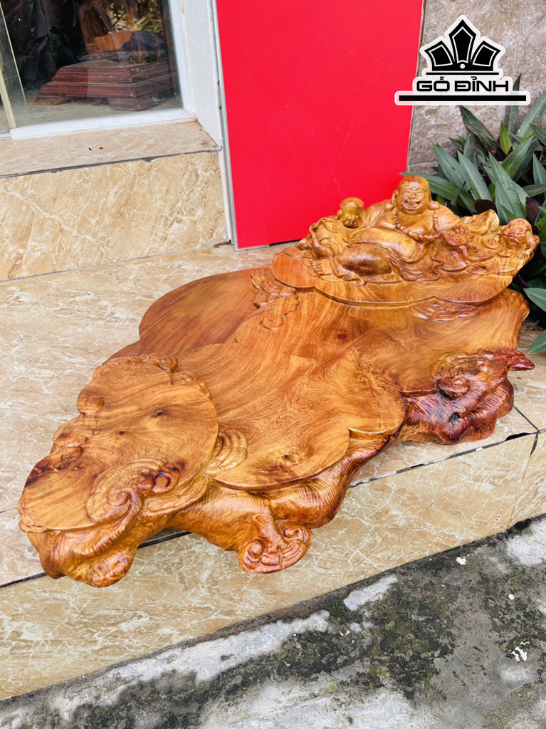 Khay Trà Di Lặc Gỗ Hương Ngang 70 Cao 16 Sâu 45 (cm)