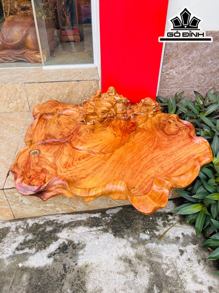Khay Trà Di Lặc Gỗ Hương Ngang 85 Cao 70 Sâu 18 (cm)