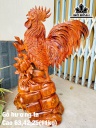 Tượng Gà Trống Gỗ Hương Cao 63 Ngang 42 Sâu 25 (cm)
