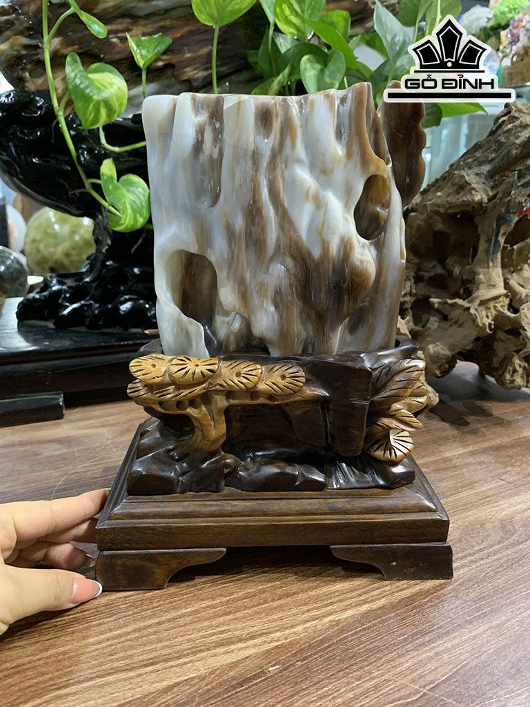 Hốc Gỗ Hóa Thạch Cao 26,8 Ngang 20 Sâu 13,5 (cm) 2,4kg