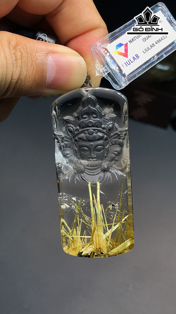 Mặt Dây Chuyền Đá Thạch Anh Cao 64,6 Ngang 27,3 Sâu 11,8 (mm) 48,2gr