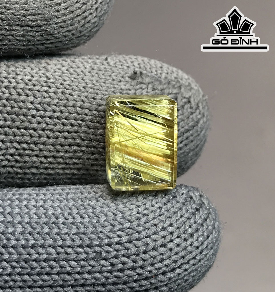 Mặt Nhẫn Đá Thạch Anh Tóc Vàng Cao 11 Ngang 8,3 Sâu 5,6 (mm) 1,2gr