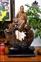 Tượng Thần Trà Gỗ Lũa Bách Xanh Cao 66 Ngang 36 Sâu 16 (cm)