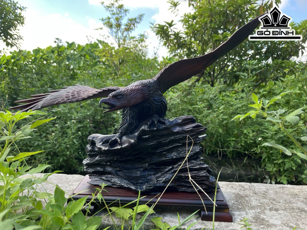 Tượng Đại Bàng Gỗ Trắc Cao 44 Ngang 62 Sâu 30 (cm)
