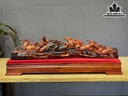 Tượng Bát Mã Gỗ Trắc Ngang 70 Cao 17 Sâu 12 (cm)