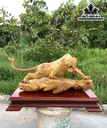 Tượng Hổ Phong Thủy Gỗ Nu Kháo Cao 40 Ngang 70 Sâu 25 (cm)