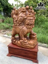Tượng Phật Di Lặc Tam Phúc Thuần Nghê Gỗ Ngọc Am Cao 77 Ngang 58 Sâu 34 (cm)