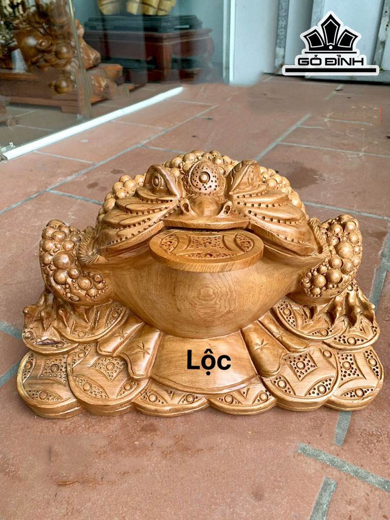 Tượng Thiềm Thừ Gỗ Ngọc Am Cao 28 Ngang 44 Sâu 33 (cm)