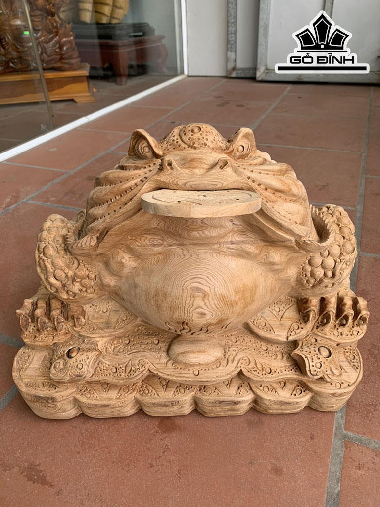 Tượng Thiềm Thừ Gỗ Ngọc Am Cao 33 Ngang 42 Sâu 36 (cm)