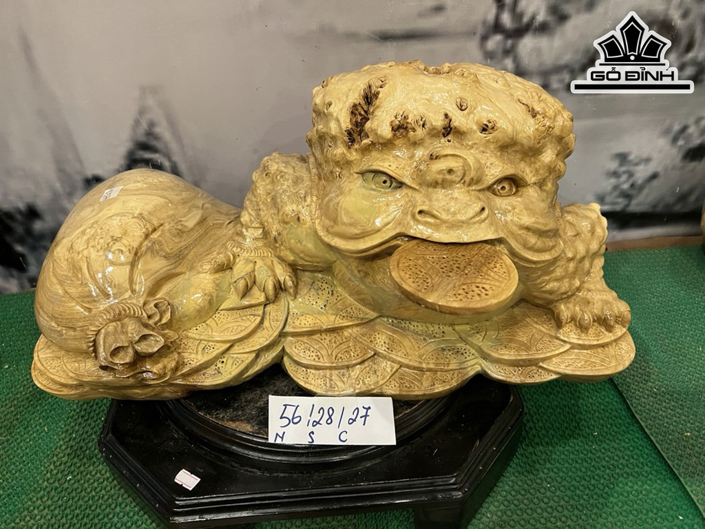 Tượng Thiềm Thừ Gỗ Nu Nghiến Cao 27 Ngang 56 Sâu 28 (cm)