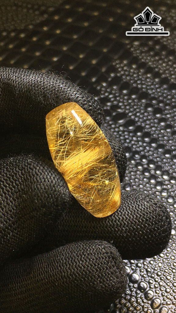 Lu Thống Đá Thạch Anh Tóc Vàng Cao 29,4 Ngang 14,9 (mm) 10,3gr