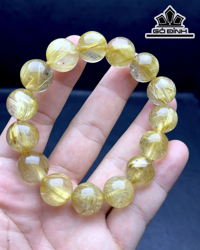 Vòng Tay Đá Thạch Anh Đường Kính Hạt 15 (mm) 74,5gr