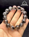 Vòng Tay Đá Thạch Anh Tóc Đen Đường Kính Hạt 15 (mm) 76gr