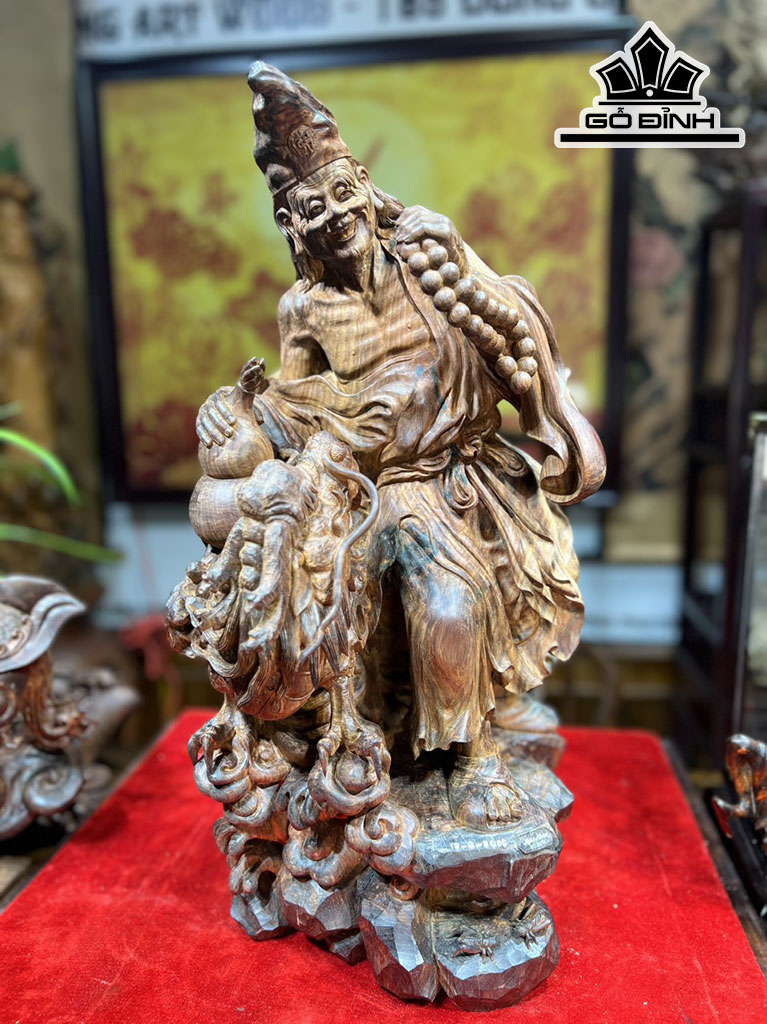 Tượng Tế Công Gỗ Trắc Cao 58 Ngang 32 Sâu 32 (cm)