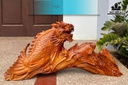 Tượng Cá Chép Hóa Rồng Gỗ Hương Ngang 95 Cao 43 Sâu 20 (cm)