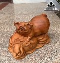 Tượng Heo Gỗ Ngọc Am Ngang 20 Cao 14 Sâu 10 (cm)