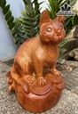 Tượng Mèo Gỗ Hương Cao 30 Ngang 22 Sâu 17 (cm)