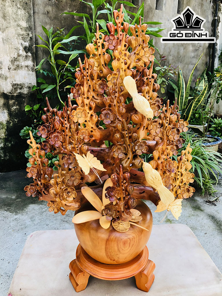 Bình Hoa Gỗ Hương Cao 83 Ngang 52 Sâu 32 (cm)