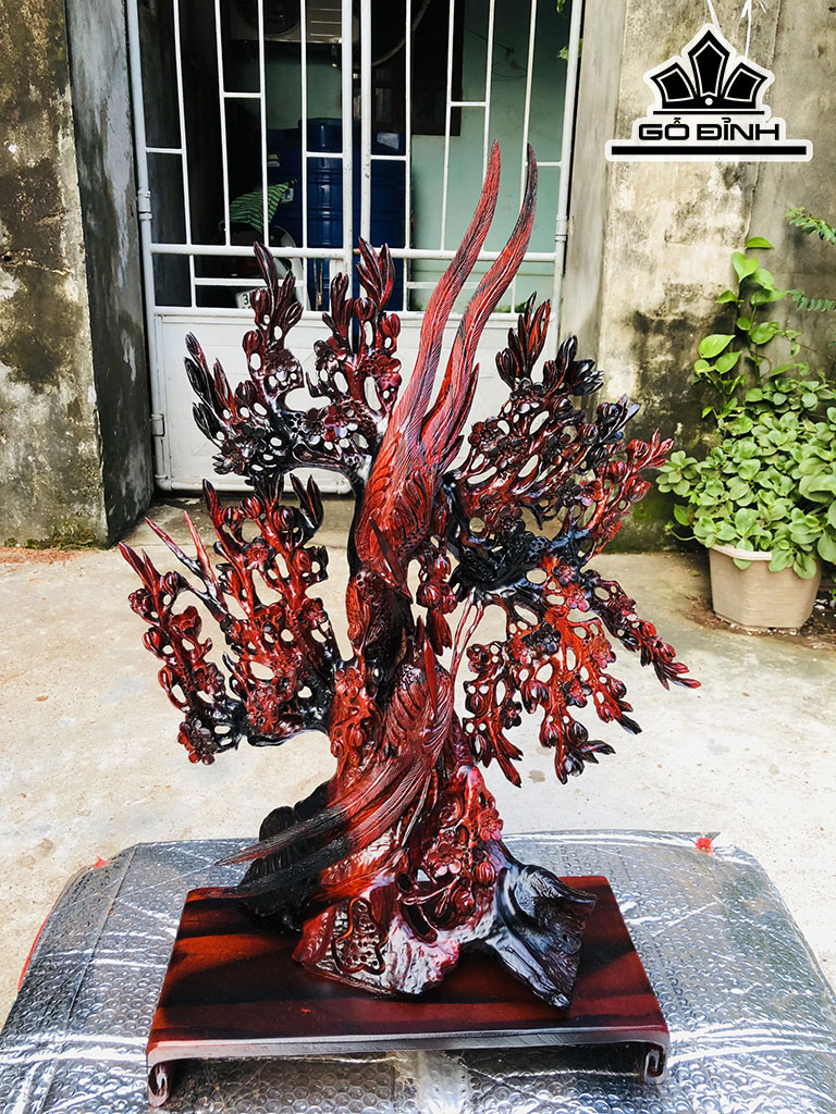 Nhị Điểu Quần Mai Gỗ Trắc Ngang 52 Cao 72 Sâu 25 (cm)