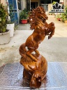 Tượng Ngựa Phong Thủy (Nhất Mã Phi Thiên) Gỗ Hương Ngang 24 Cao 50 Sâu 20 (cm)