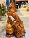 Tượng Ngựa Phong Thủy (Nhất Mã Phi Thiên) Gỗ Hương Ngang 42 Cao 64 Sâu 16 (cm)