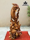 Tượng Tam Ngư Hóa Rồng Gỗ Hương Cao 86 Ngang 33 Sâu 26 (cm)